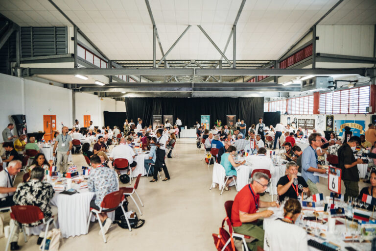 Picture of the tasting room with judges being served